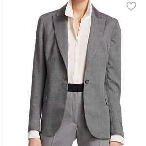 Akris Sammy Silk Cashmere Gabardine Blazer Gray 6